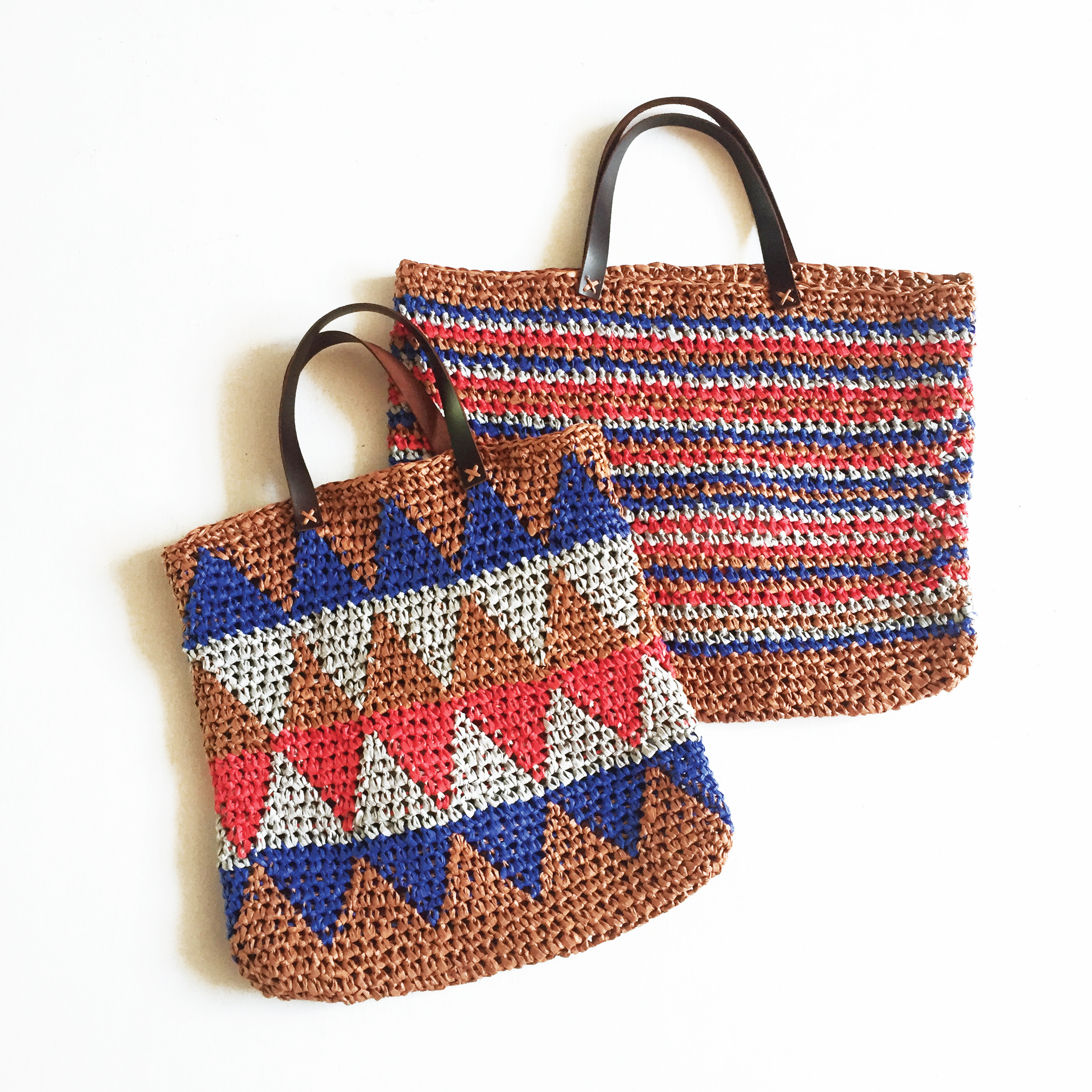 kit crochet sac multicolore jacquard ou bayadère