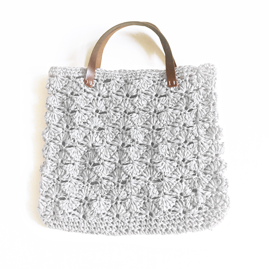 kit crochet grand sac gris perle