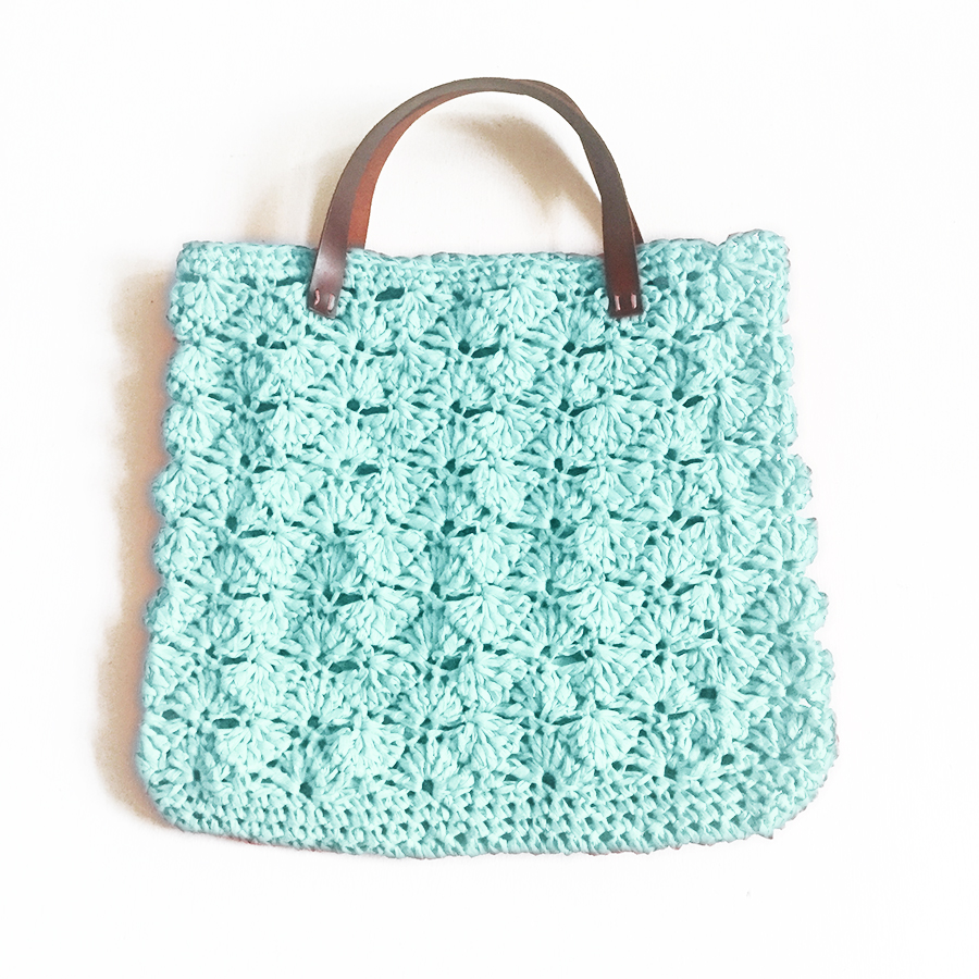 kit crochet grand sac papier gris perle