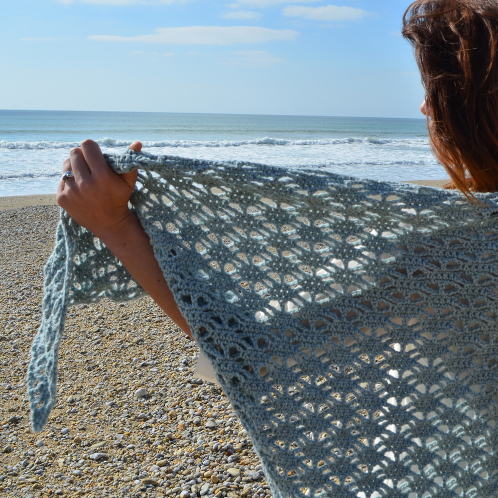 Pointe - Châle facile à réaliser - Kit crochet