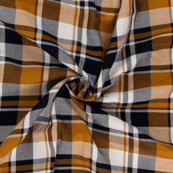 viscose carreaux noisette noir écru