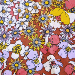 Viscose Champ Fleuri ambre